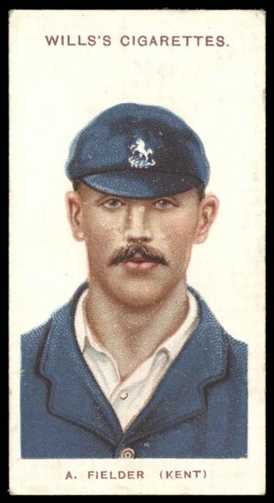 Wills (W.D. & H.O.) - 'Cricketers (Large S)'  #8 A. Fielder (Kent) (1908)