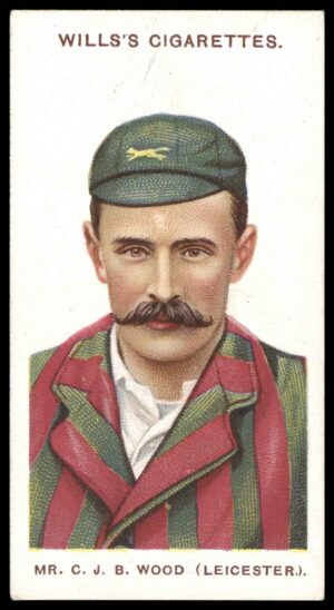 Wills (W.D. & H.O.) - 'Cricketers (Large S)'  #9 C.J.B. Wood (Leics) (1908)
