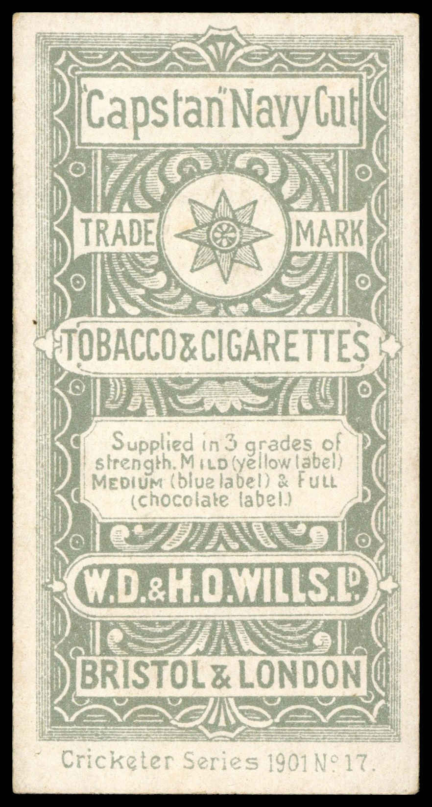 Wills - 'Cricketer Series 1901 (Vignette)' (1901) - Mr. H.G. Owen (Essex) Wills - 'Cricketer Series 1901 (Vignette)' (1901) - Mr. H.G. Owen (Essex)