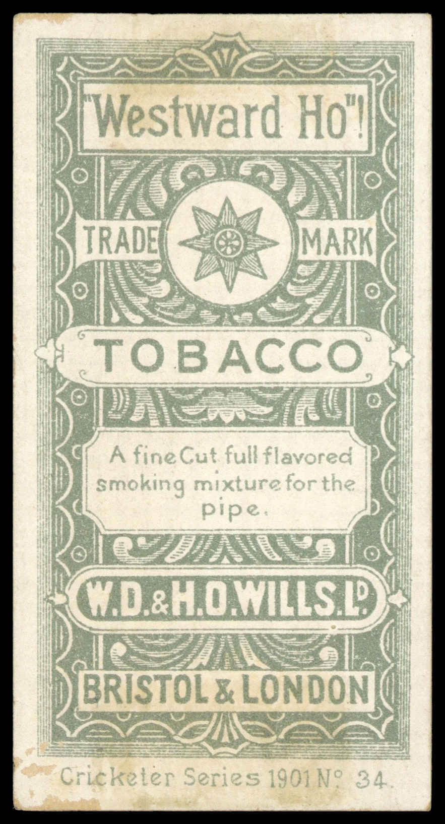 Wills - 'Cricketer Series 1901 (Vignette)' (1901) - Mr. W.M. Bradley (Kent) Wills - 'Cricketer Series 1901 (Vignette)' (1901) - Mr. W.M. Bradley (Kent)