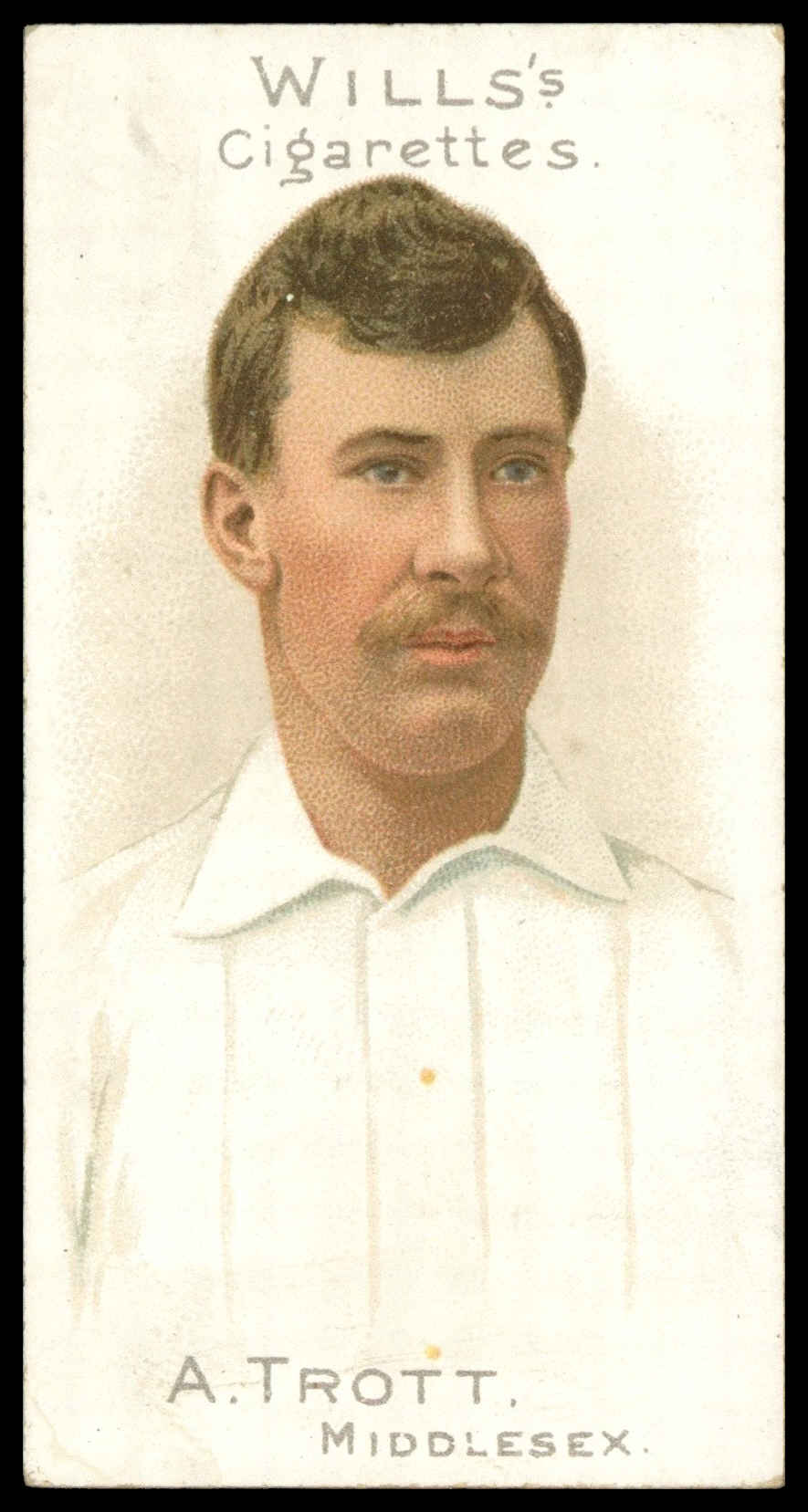 Wills - 'Cricketer Series 1901 (Vignette)' (1901) - A. Trott (Middlesex) Wills - 'Cricketer Series 1901 (Vignette)' (1901) - A. Trott (Middlesex)