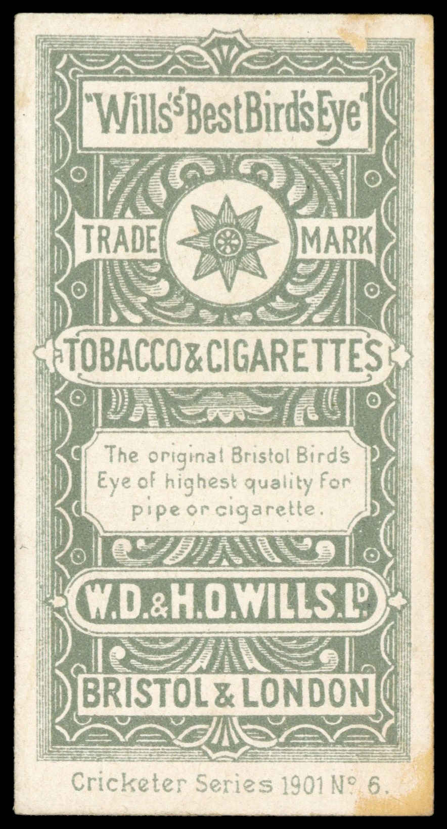 Wills - 'Cricketer Series 1901 (Vignette)' (1901) - G.H. Hirst (Yorkshire) Wills - 'Cricketer Series 1901 (Vignette)' (1901) - G.H. Hirst (Yorkshire)