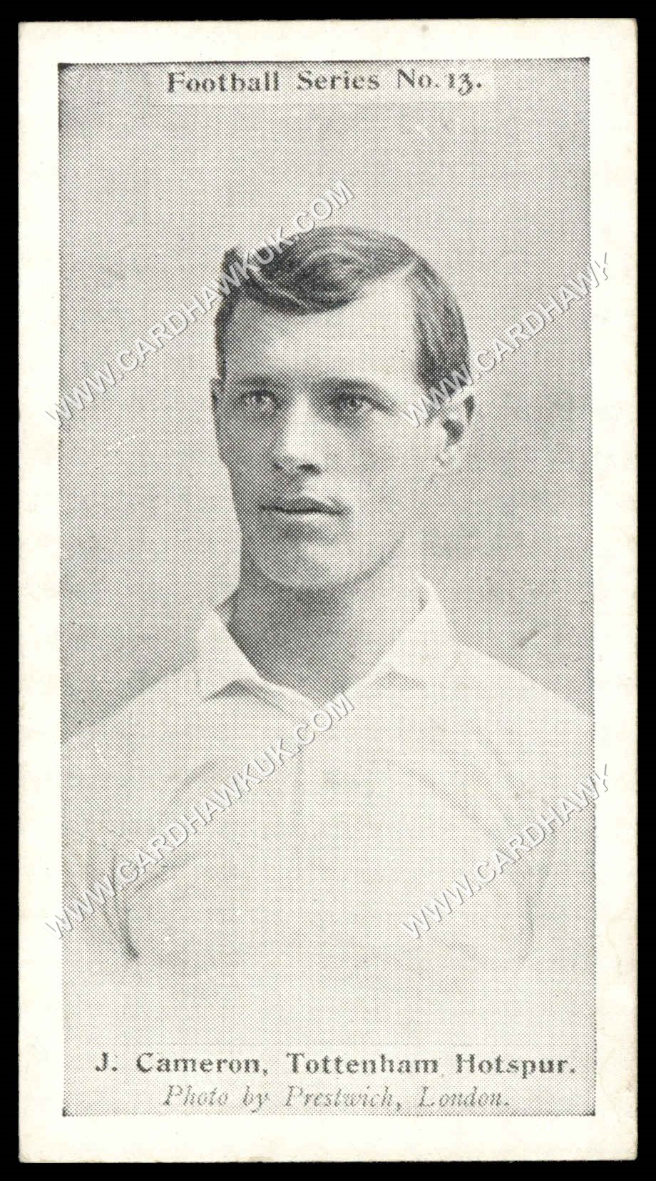 Wills - 'Football Series' #13 - J. Cameron (Tottenham Hotspur) (1902) Wills - 'Football Series' #13 - J. Cameron (Tottenham Hotspur) (1902)
