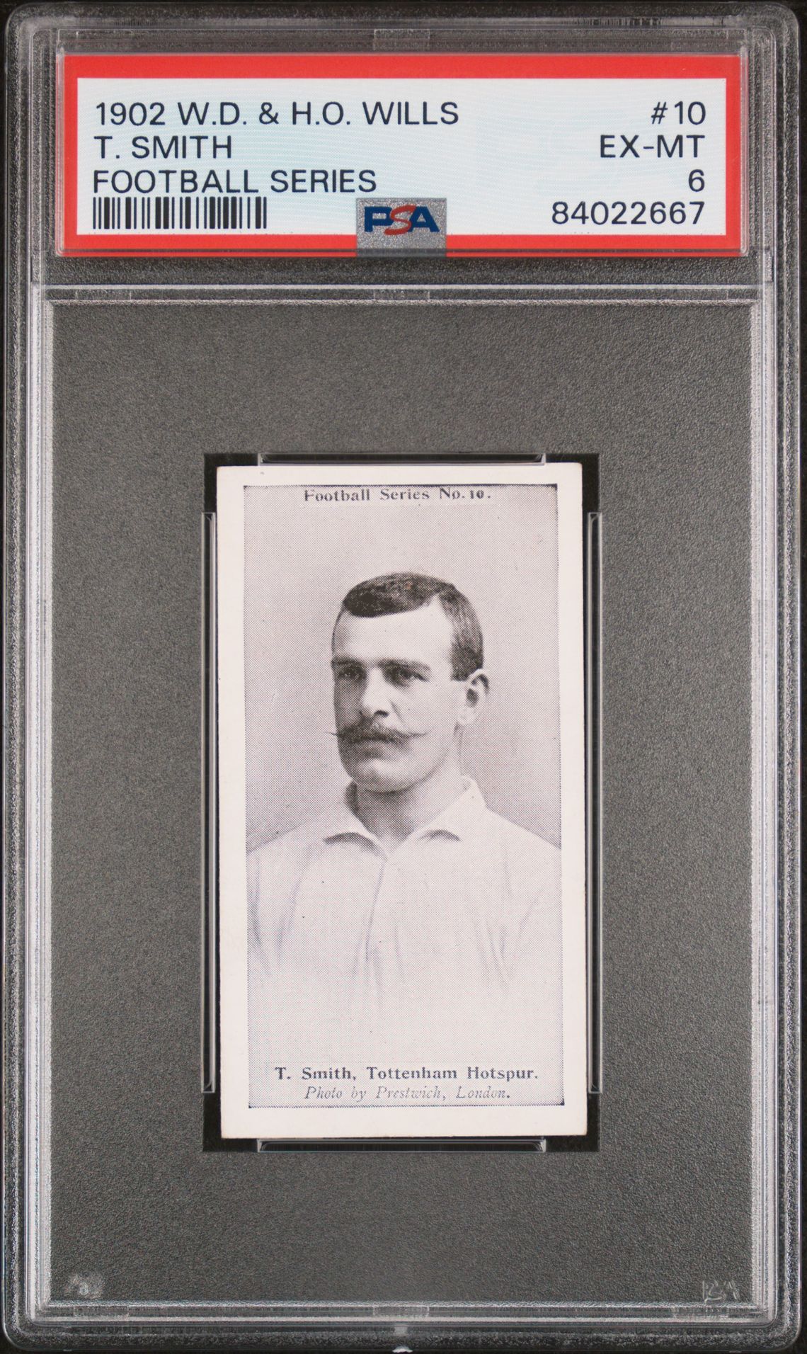 Wills - 'Football Series' (1902) - T. Smith (Tottenham Hotspur) **PSA6** Wills - 'Football Series' (1902) - T. Smith (Tottenham Hotspur) **PSA6**