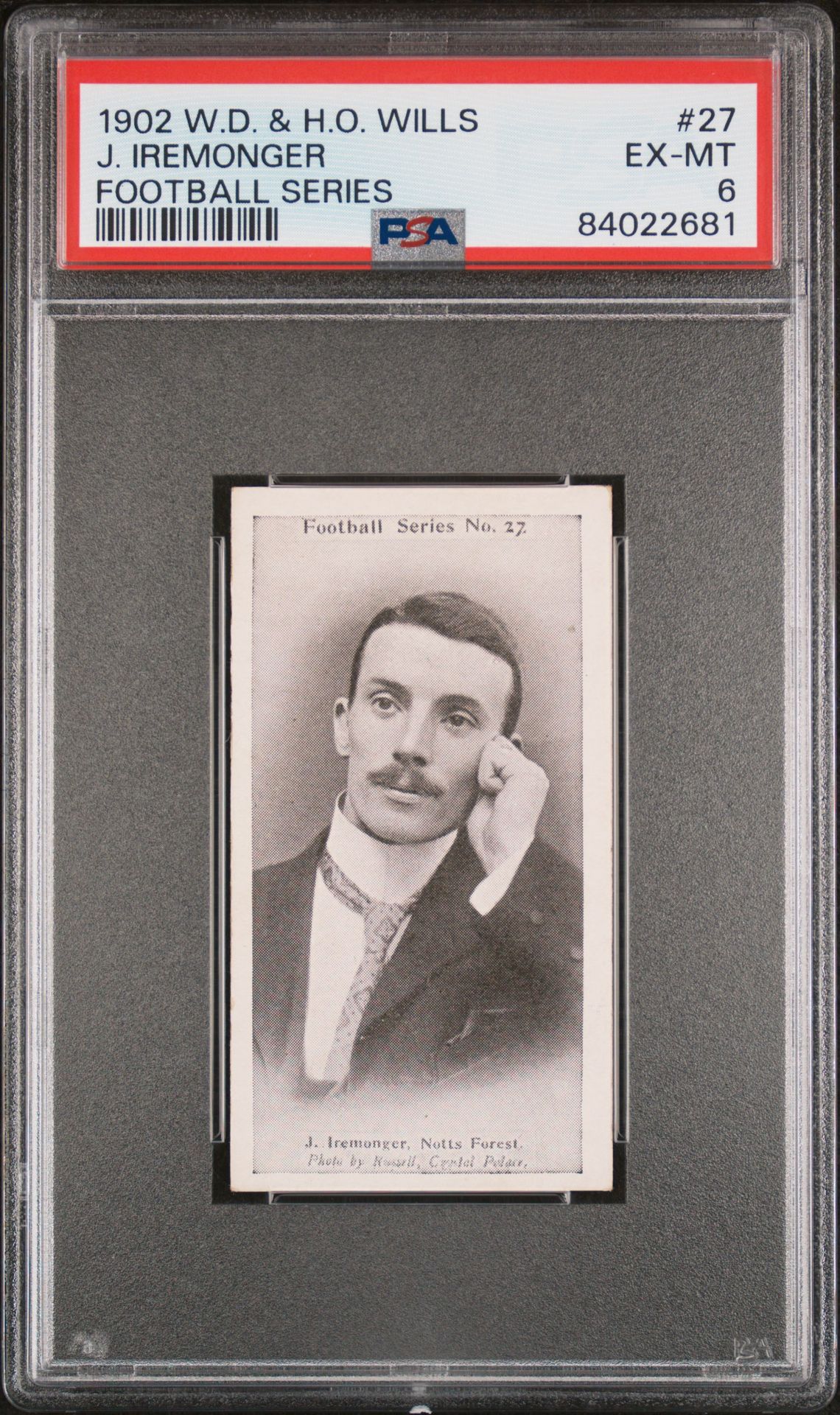 Wills - 'Football Series' (1902) - J. Iremonger (Nottingham Forest) **PSA6** Wills - 'Football Series' (1902) - J. Iremonger (Nottingham Forest) **PSA6**