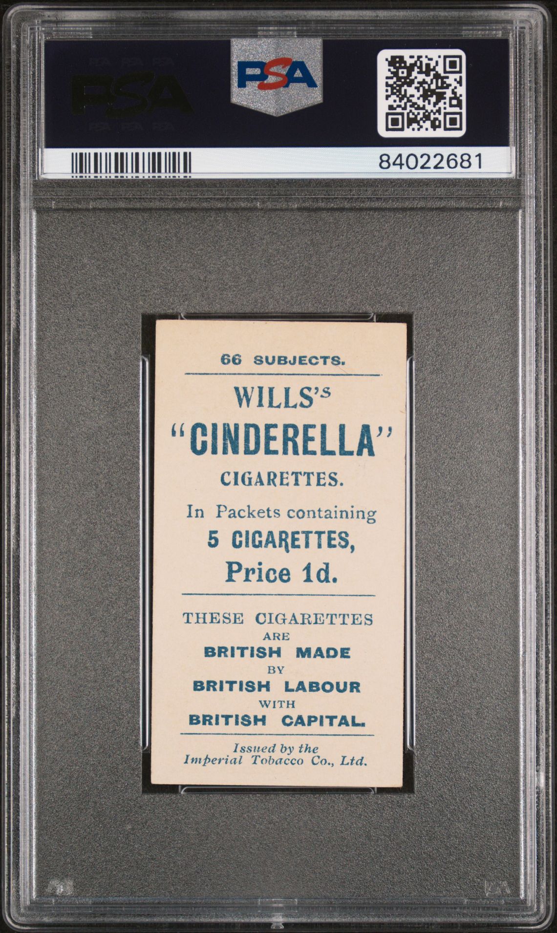 Wills - 'Football Series' (1902) - J. Iremonger (Nottingham Forest) **PSA6** Wills - 'Football Series' (1902) - J. Iremonger (Nottingham Forest) **PSA6**
