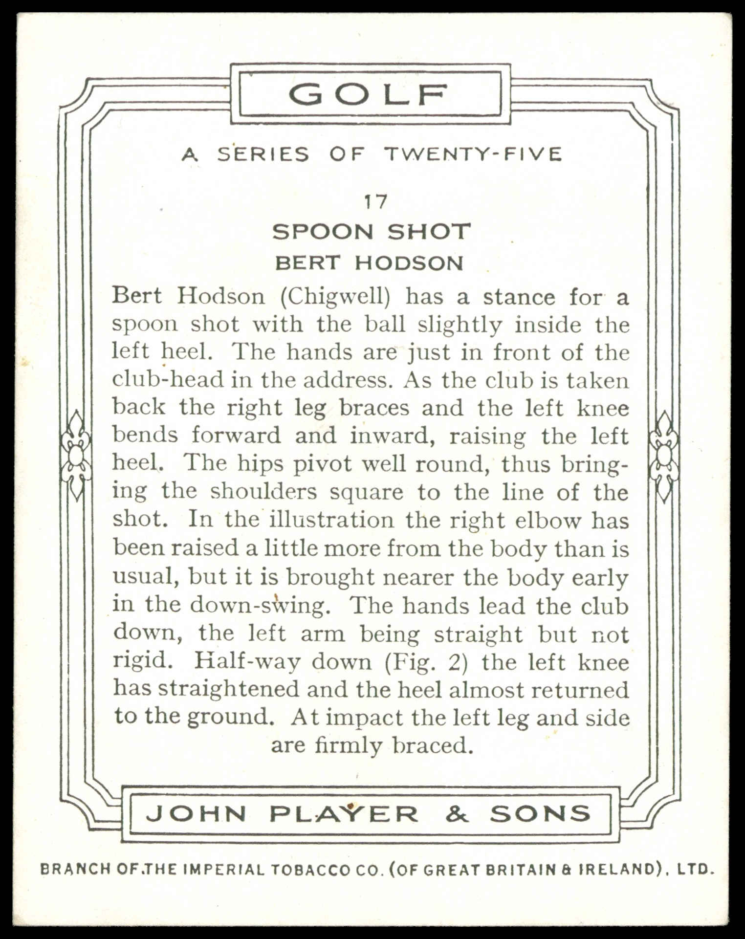 Player (John) - 'Golf (Home Issue) #17 - Spoon Shot - Bert Hodson (1939) Player (John) - 'Golf (Home Issue) #17 - Spoon Shot - Bert Hodson (1939)