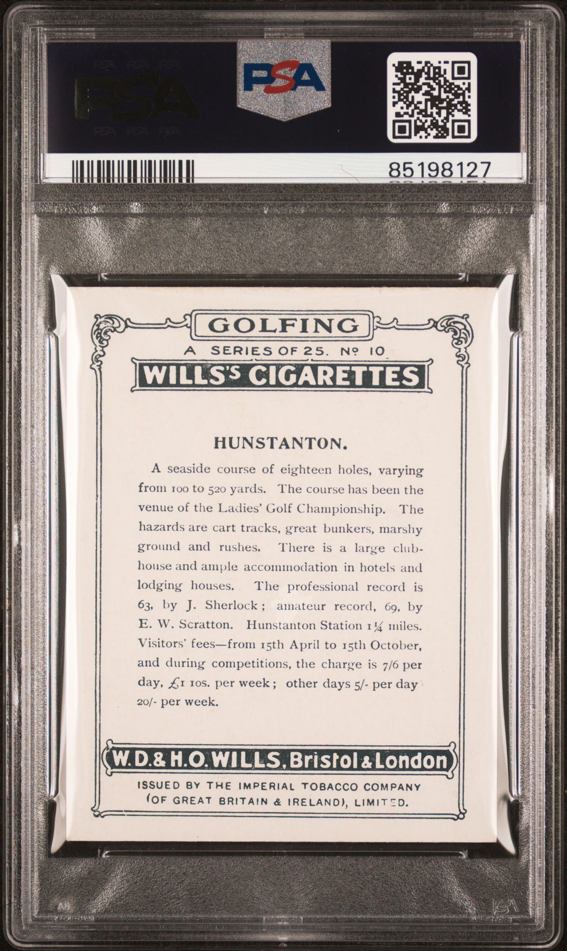 Wills - Golfing (1924) - Hunstanton **PSA6** Wills - Golfing (1924) - Hunstanton **PSA6**