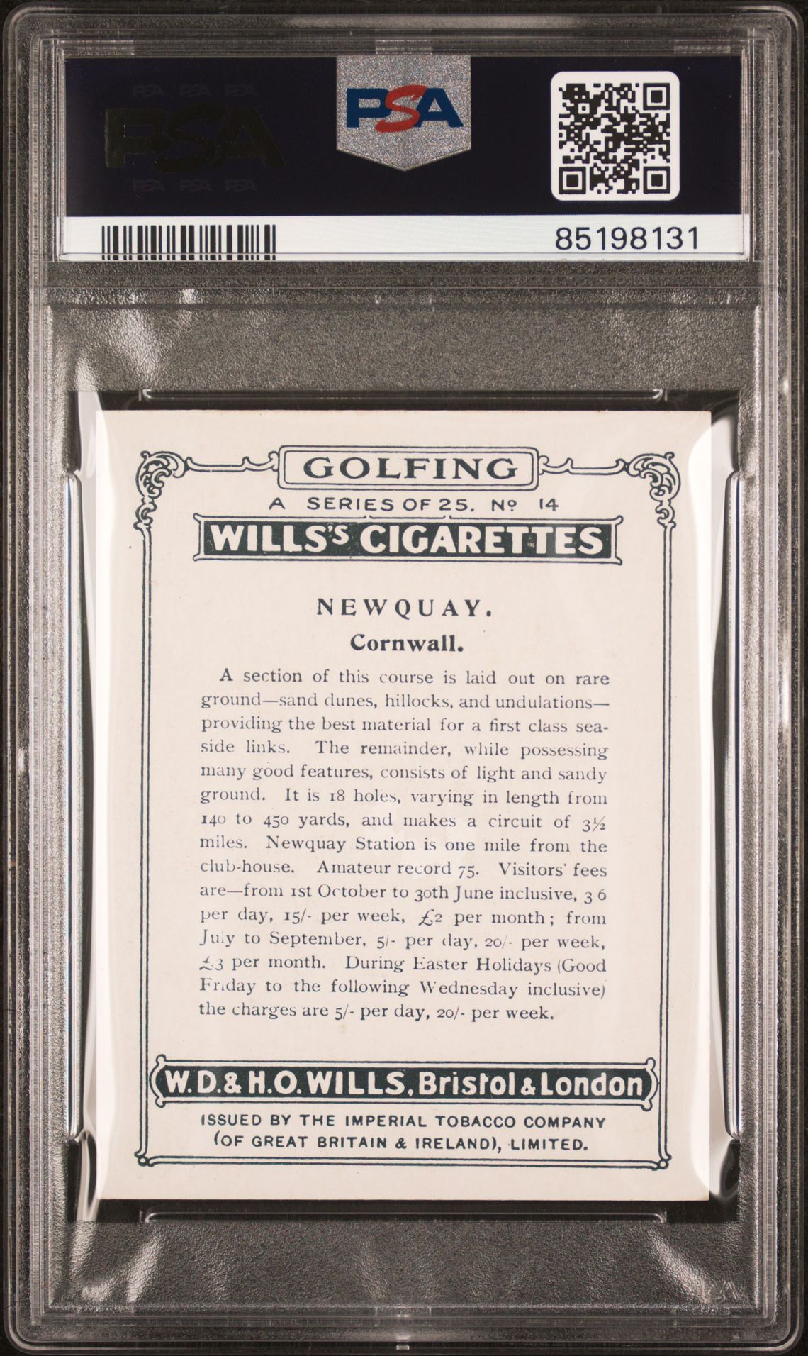 Wills - Golfing (1924) - Newquay **PSA4** Wills - Golfing (1924) - Newquay **PSA4**