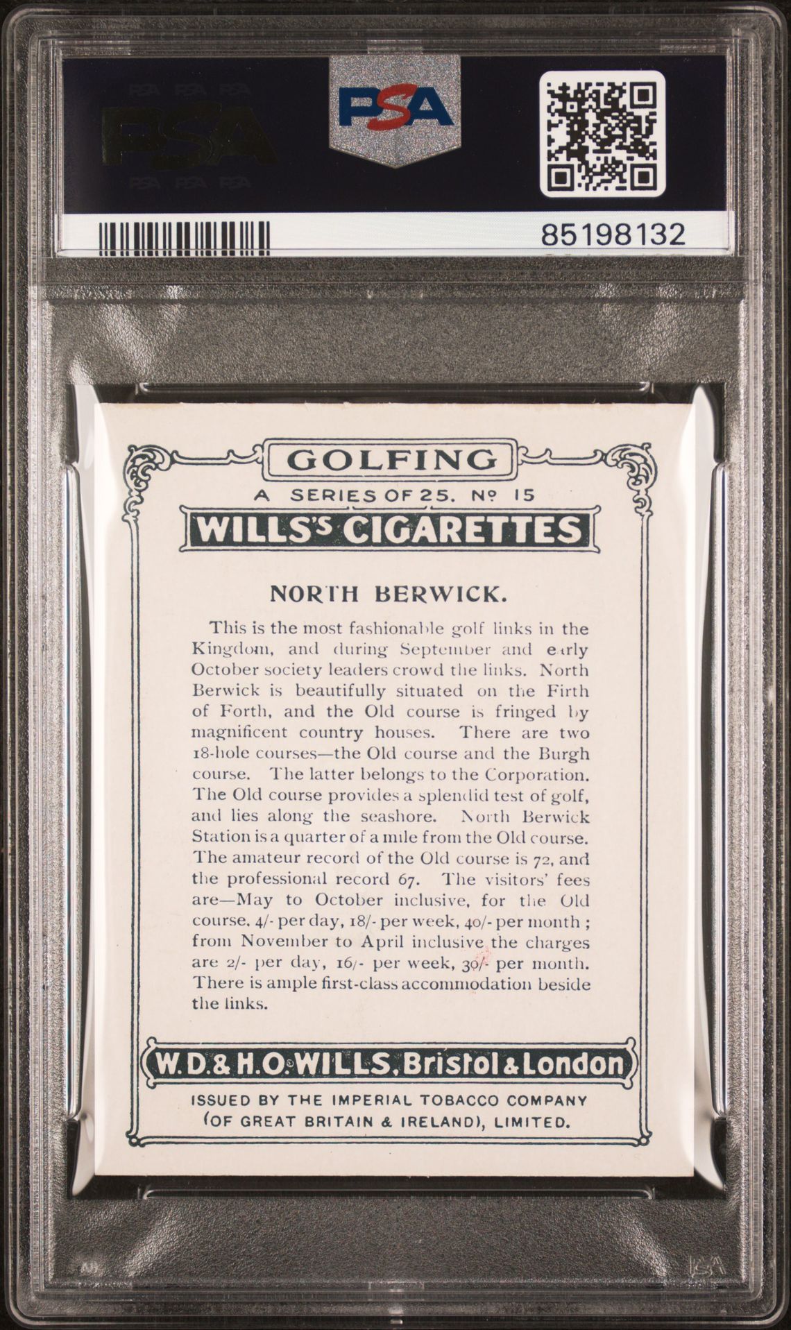 Wills - Golfing (1924) - North Berwick **PSA6** Wills - Golfing (1924) - North Berwick **PSA6**
