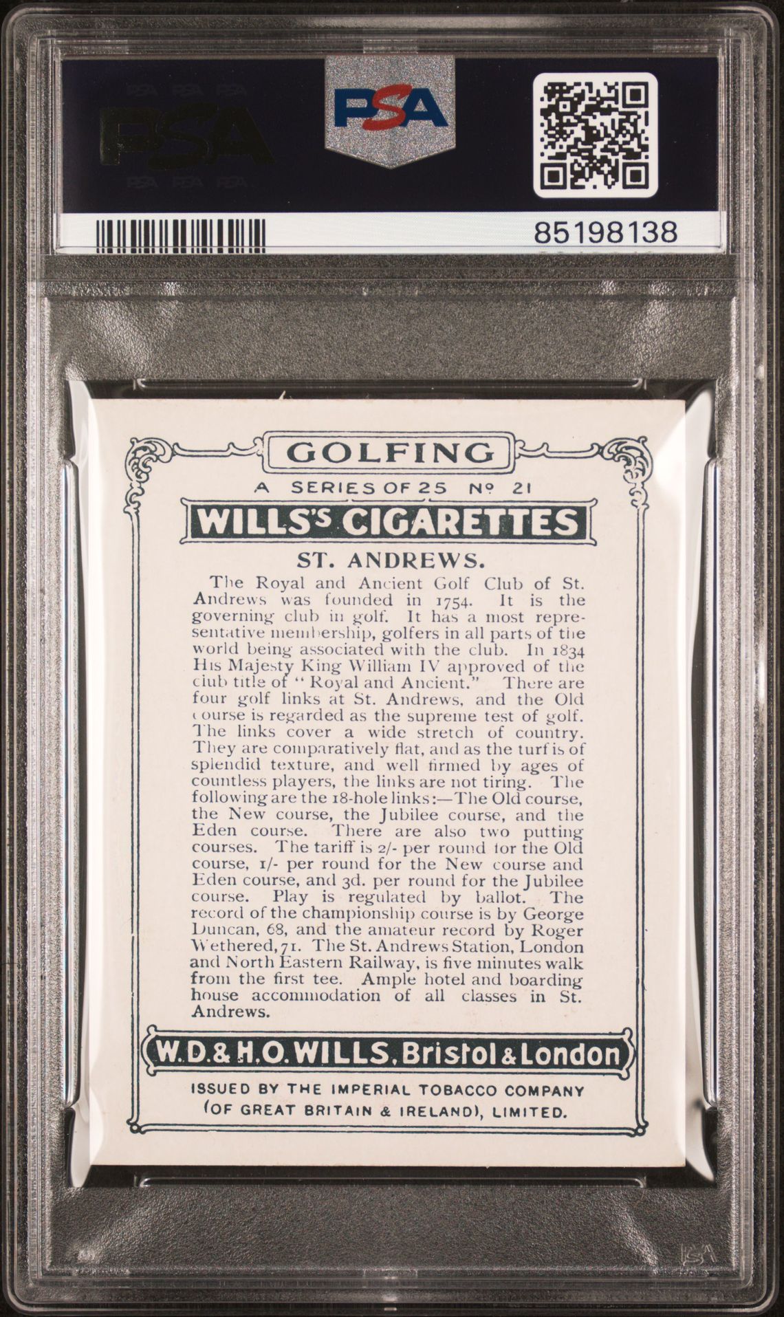 Wills - Golfing (1924) - St. Andrews **PSA5** Wills - Golfing (1924) - St. Andrews **PSA5**