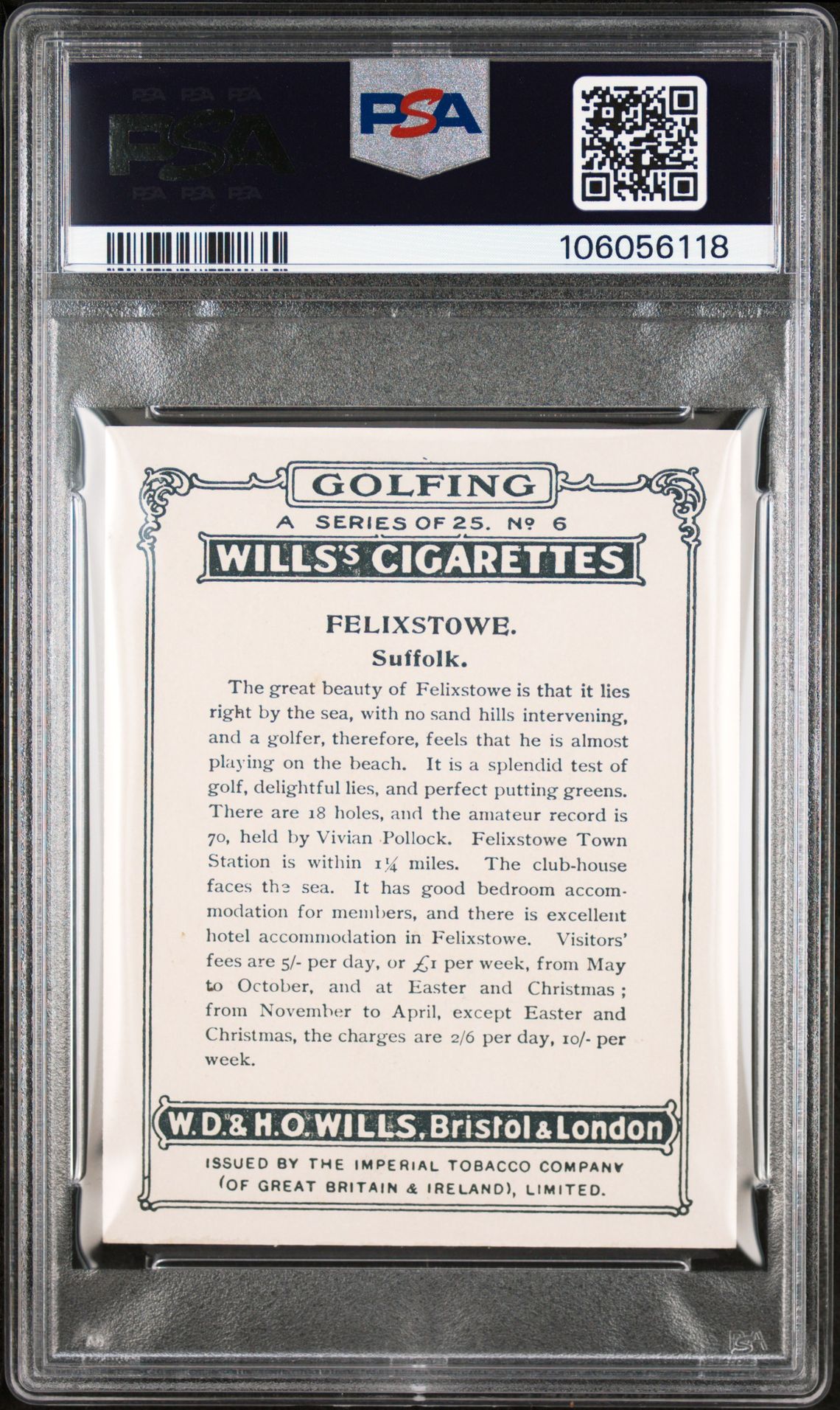 Wills - 'Golfing' (1924) - Felixstowe **PSA2** Wills - 'Golfing' (1924) - Felixstowe **PSA2**