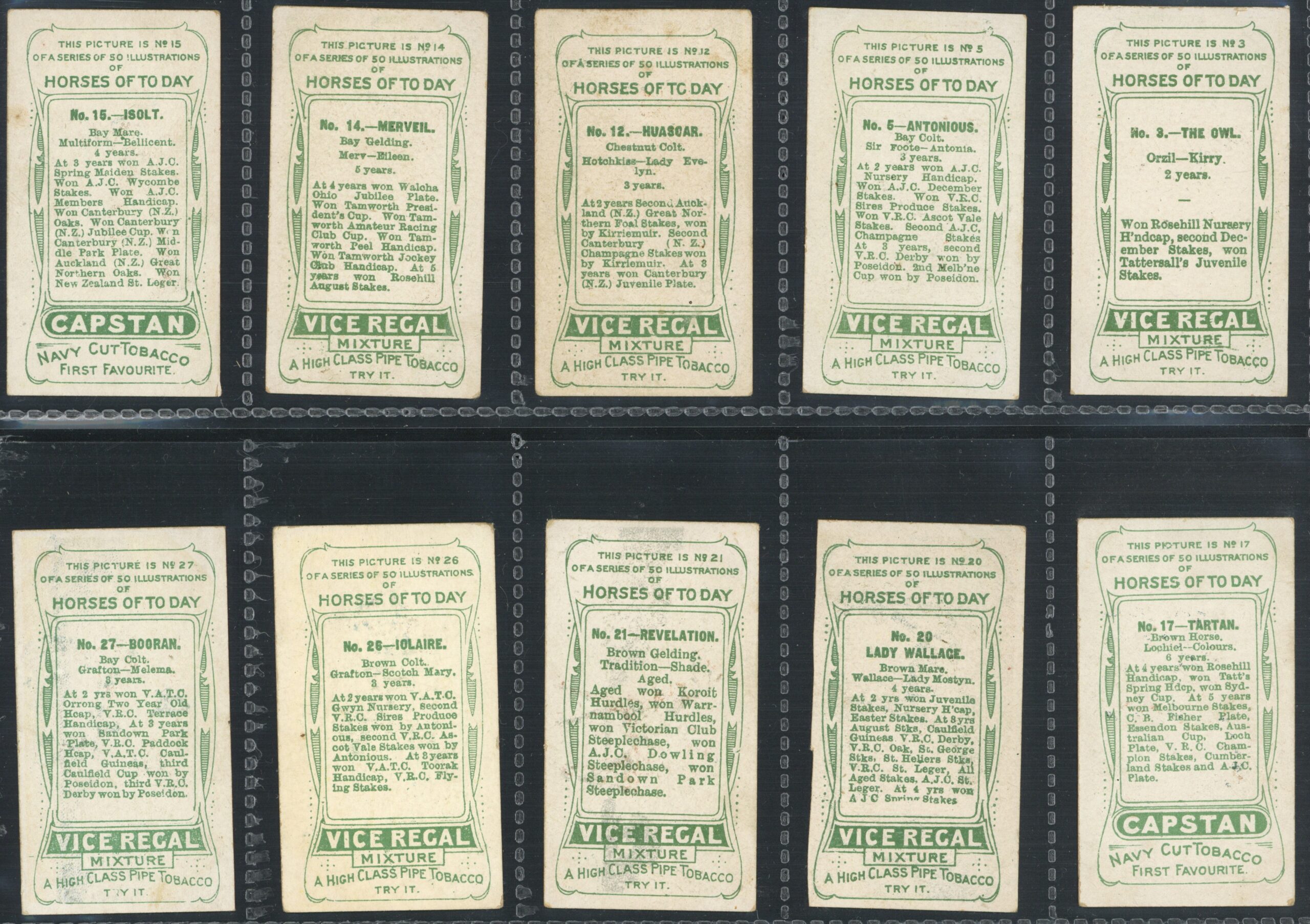 Wills Overseas - 'Horses of Today' (1906) - 17 x Cards Wills Overseas - 'Horses of Today' (1906) - 17 x Cards