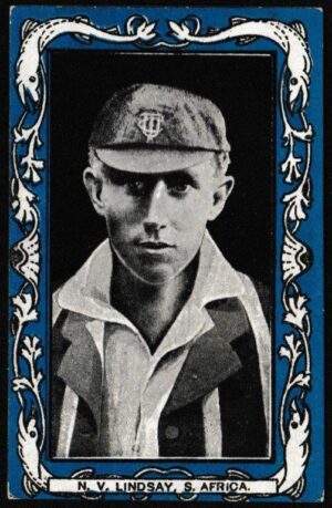 Wills (W.D. & H.O.) - 'Australian & S. African Cricketers (Blue/Vice Regal)' - N.V. Lindsay (S. Africa) Wills (W.D. & H.O.) - 'Australian & S. African Cricketers (Blue/Vice Regal)' - N.V. Lindsay (S. Africa)