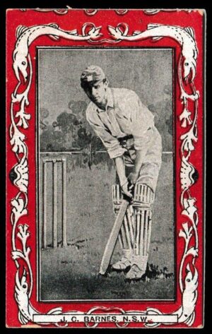 Wills (W.D. & H.O.) - 'Australian & S. African Cricketers (Scarlet/Vice Regal)' - J.C. Barnes (NSW) Wills (W.D. & H.O.) - 'Australian & S. African Cricketers (Scarlet/Vice Regal)' - J.C. Barnes (NSW)