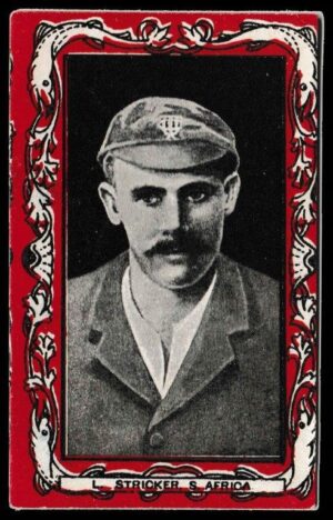 Wills (W.D. & H.O.) - 'Australian & S. African Cricketers (Scarlet/Vice Regal)' - L. Stricker (S. Africa) Wills (W.D. & H.O.) - 'Australian & S. African Cricketers (Scarlet/Vice Regal)' - L. Stricker (S. Africa)