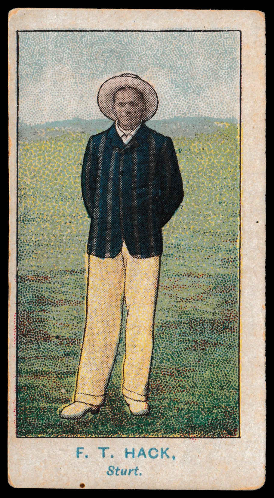 Wills - 'Australian Club Cricketers (Pale Blue Back)' (1905) - F.T. Hack (Sturt) Wills - 'Australian Club Cricketers (Pale Blue Back)' (1905) - F.T. Hack (Sturt)