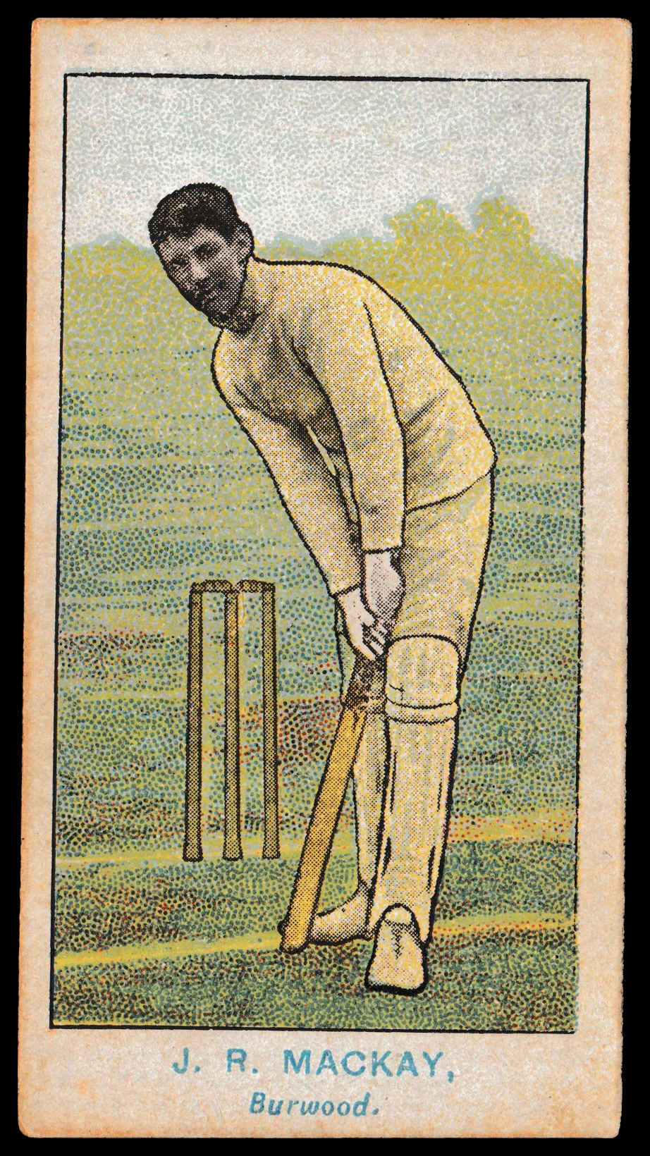 Wills - 'Australian Club Cricketers (Pale Blue Back)' (1905) - J.R. Mackay (Burwood) Wills - 'Australian Club Cricketers (Pale Blue Back)' (1905) - J.R. Mackay (Burwood)
