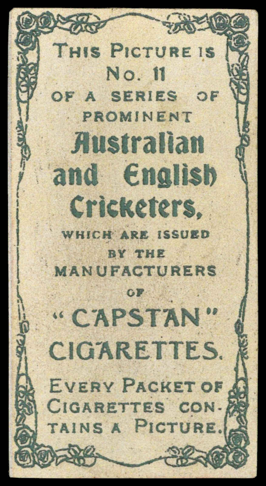 Wills - 'Prominent Australian & English Cricketers (1907)' (1907) - M.A. Noble (New South Wales) Wills - 'Prominent Australian & English Cricketers (1907)' (1907) - M.A. Noble (New South Wales)
