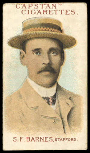Wills - S.F. Barnes (Staffordshire) - 'Prominent Australian & English Cricketers (1907) Re-Issues' - (1908) Wills - S.F. Barnes (Staffordshire) - 'Prominent Australian & English Cricketers (1907) Re-Issues' - (1908)