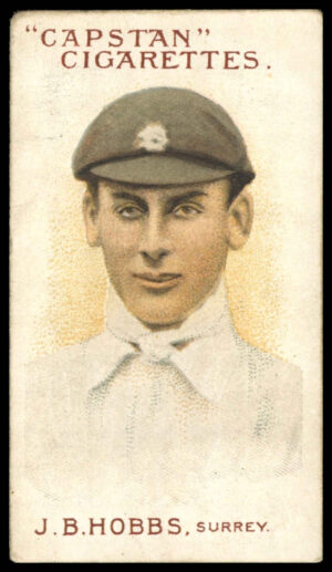 Wills - J.B. Hobbs (Surrey) - 'Prominent Australian & English Cricketers (1907) Re-Issues' - (1908) Wills - J.B. Hobbs (Surrey) - 'Prominent Australian & English Cricketers (1907) Re-Issues' - (1908)