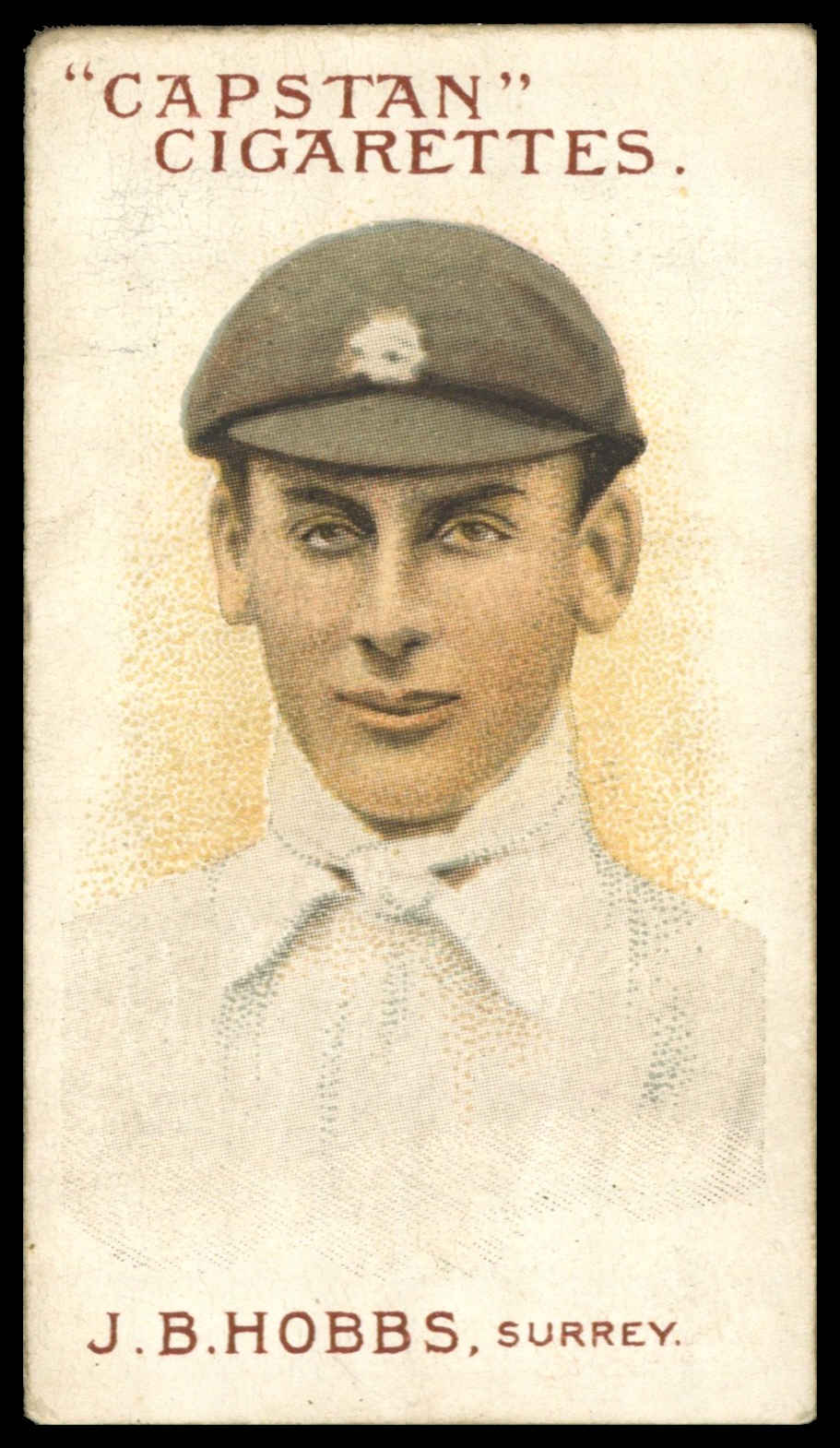 Wills - J.B. Hobbs (Surrey) - 'Prominent Australian & English Cricketers (1907) Re-Issues' - (1908) Wills - J.B. Hobbs (Surrey) - 'Prominent Australian & English Cricketers (1907) Re-Issues' - (1908)