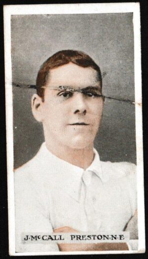 Wills (W.D. & H.O.) - 'Famous Footballers (Scissors)' (1914) - Card #10 - J. McCall (Preston North End)