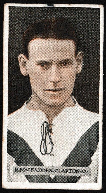 Wills (W.D. & H.O.) - 'Famous Footballers (Scissors)' (1914) - Card #15 - R. McFadden (Clapton Orient) Wills (W.D. & H.O.) - 'Famous Footballers (Scissors)' (1914) - Card #15 - R. McFadden (Clapton Orient)