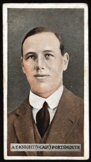 Wills (W.D. & H.O.) - 'Famous Footballers (Scissors)' (1914) - Card #2 - A.E. Knight (Portsmouth)