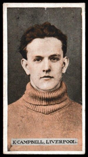 Wills (W.D. & H.O.) - 'Famous Footballers (Scissors)' (1914) - Card #26 - K. Campbell (Liverpool)