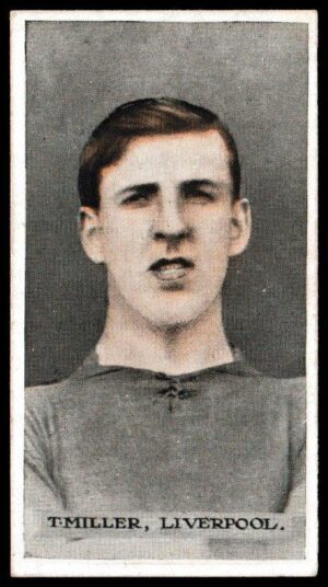 Wills (W.D. & H.O.) - 'Famous Footballers (Scissors)' (1914) - Card #29 - T. Miller (Liverpool)