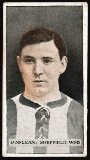 Wills (W.D. & H.O.) - 'Famous Footballers (Scissors)' (1914) - Card #37 - D. McLean (Sheffield Wednesday)