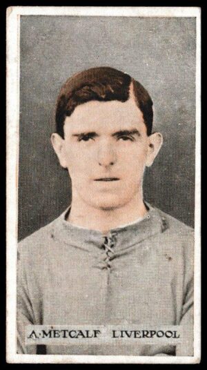 Wills (W.D. & H.O.) - 'Famous Footballers (Scissors)' (1914) - Card #38 - A. Metcalf (Liverpool)