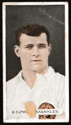 Wills (W.D. & H.O.) - 'Famous Footballers (Scissors)' (1914) - Card #6 - R. Downs (Barnsley)