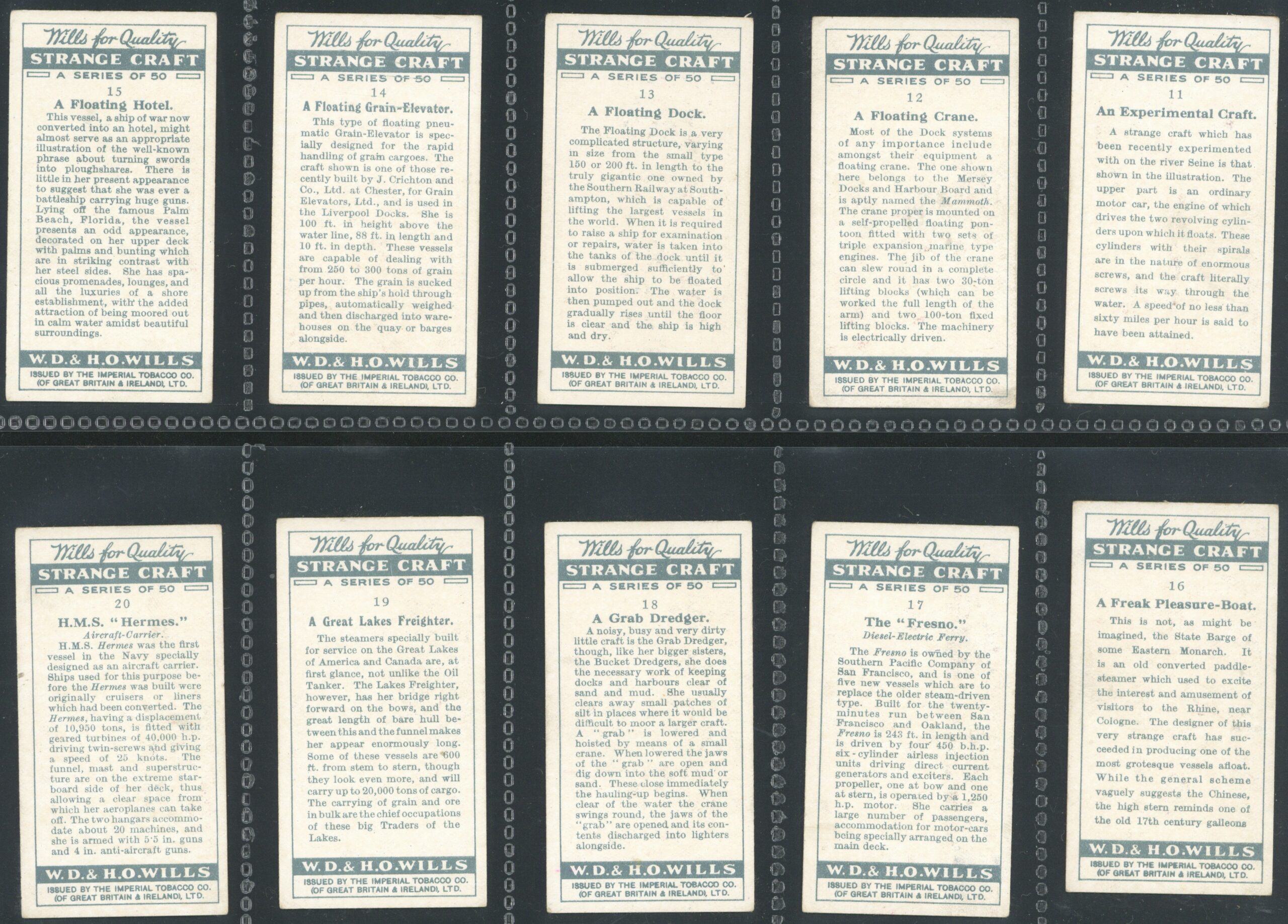 Wills - 'Strange Craft' - Complete Set (1931) Wills - 'Strange Craft' - Complete Set (1931)