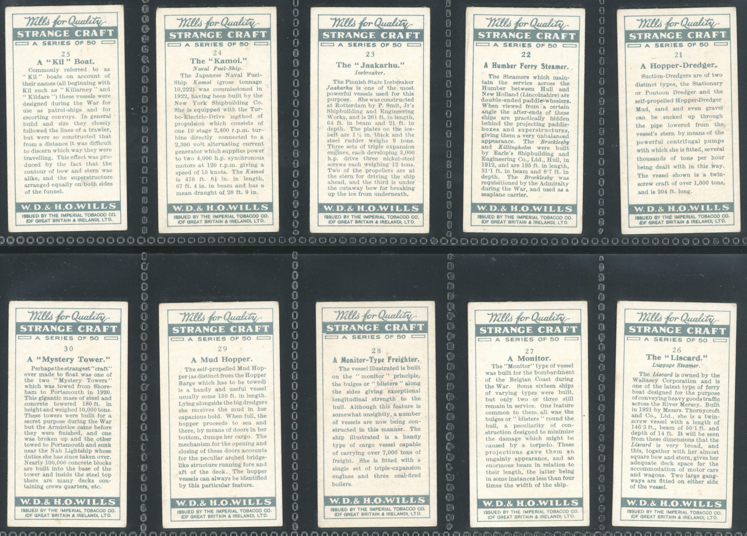 Wills - 'Strange Craft' - Complete Set (1931) Wills - 'Strange Craft' - Complete Set (1931)