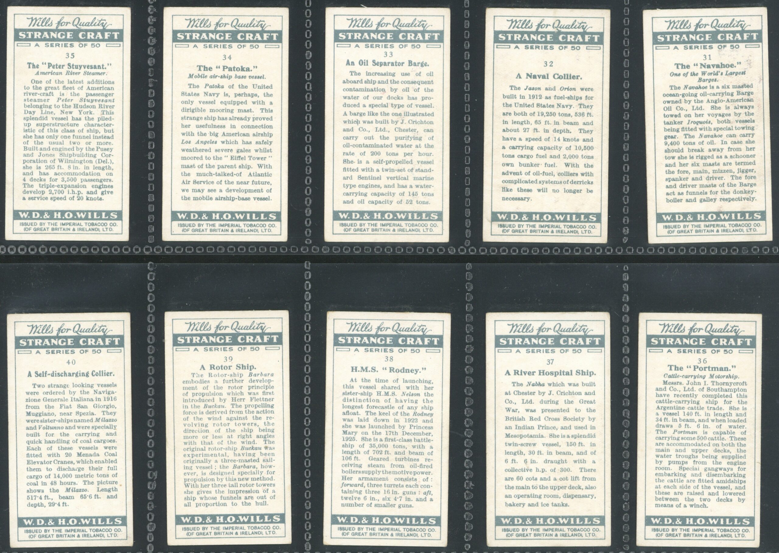 Wills - 'Strange Craft' - Complete Set (1931) Wills - 'Strange Craft' - Complete Set (1931)
