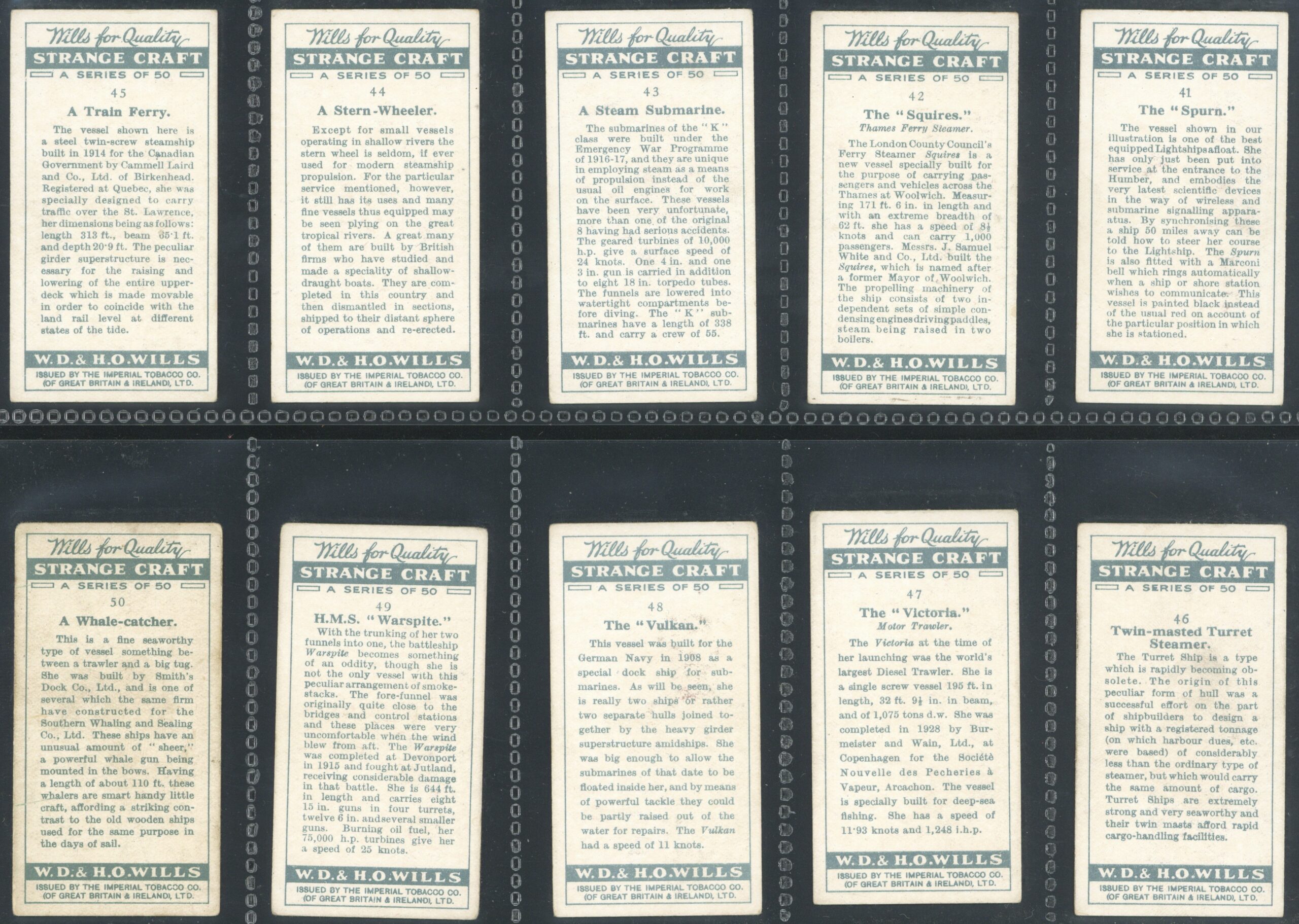 Wills - 'Strange Craft' - Complete Set (1931) Wills - 'Strange Craft' - Complete Set (1931)
