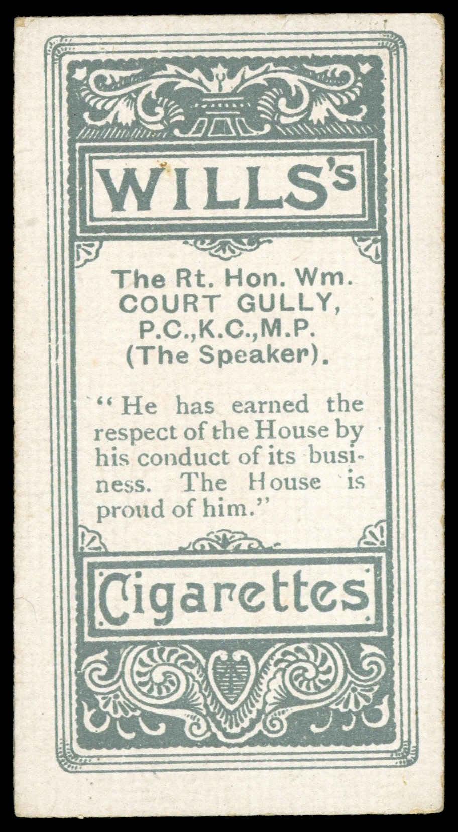 Wills - 'Vanity Fair (S1)' (1902) - Rt. Hon. Court Gully Wills - 'Vanity Fair (S1)' (1902) - Rt. Hon. Court Gully