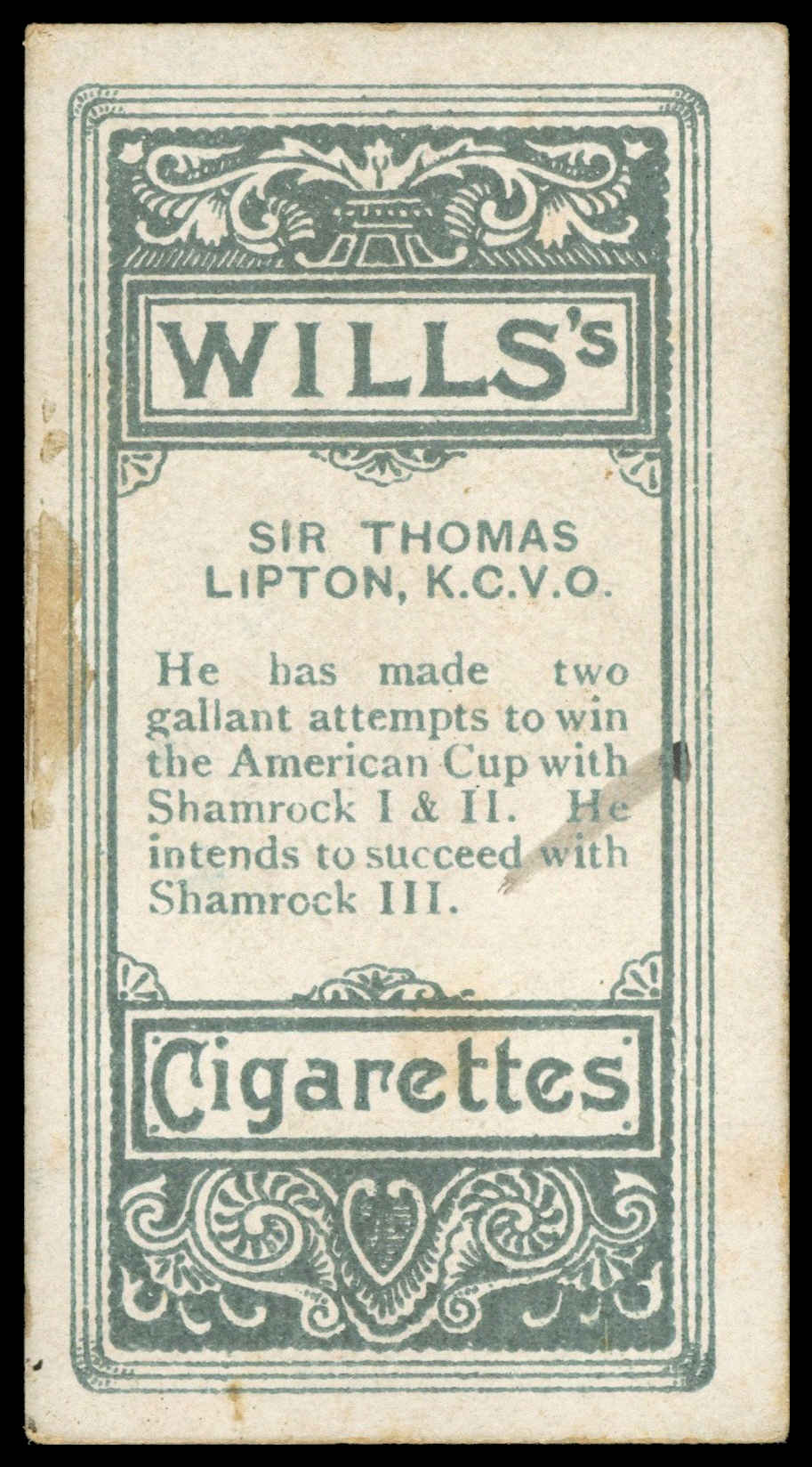 Wills - 'Vanity Fair (S1)' (1902) - Sir Thomas Lipton Wills - 'Vanity Fair (S1)' (1902) - Sir Thomas Lipton