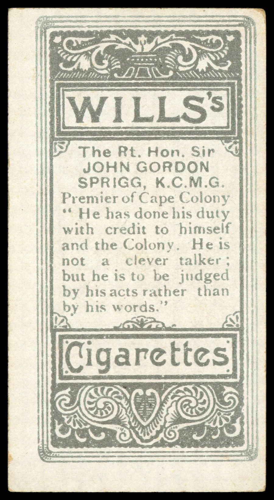 Wills - 'Vanity Fair (S2)' (1902) - John Gordon Sprigg Wills - 'Vanity Fair (S2)' (1902) - John Gordon Sprigg