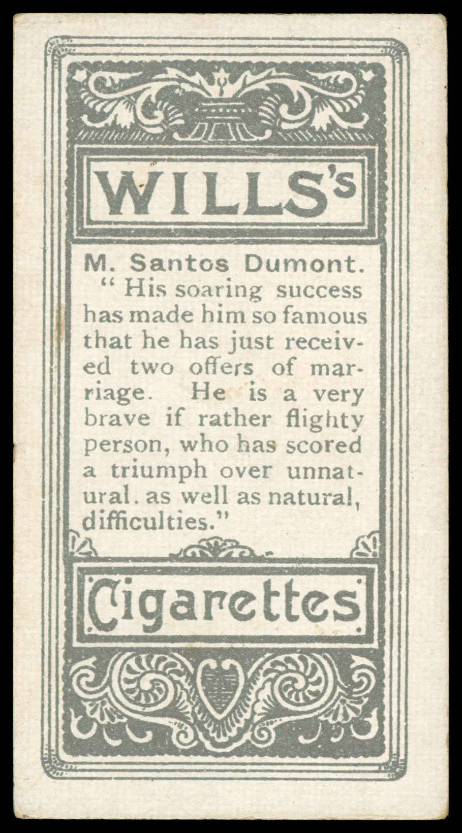 Wills - 'Vanity Fair (S2)' (1902) - M. Santos Dumont Wills - 'Vanity Fair (S2)' (1902) - M. Santos Dumont