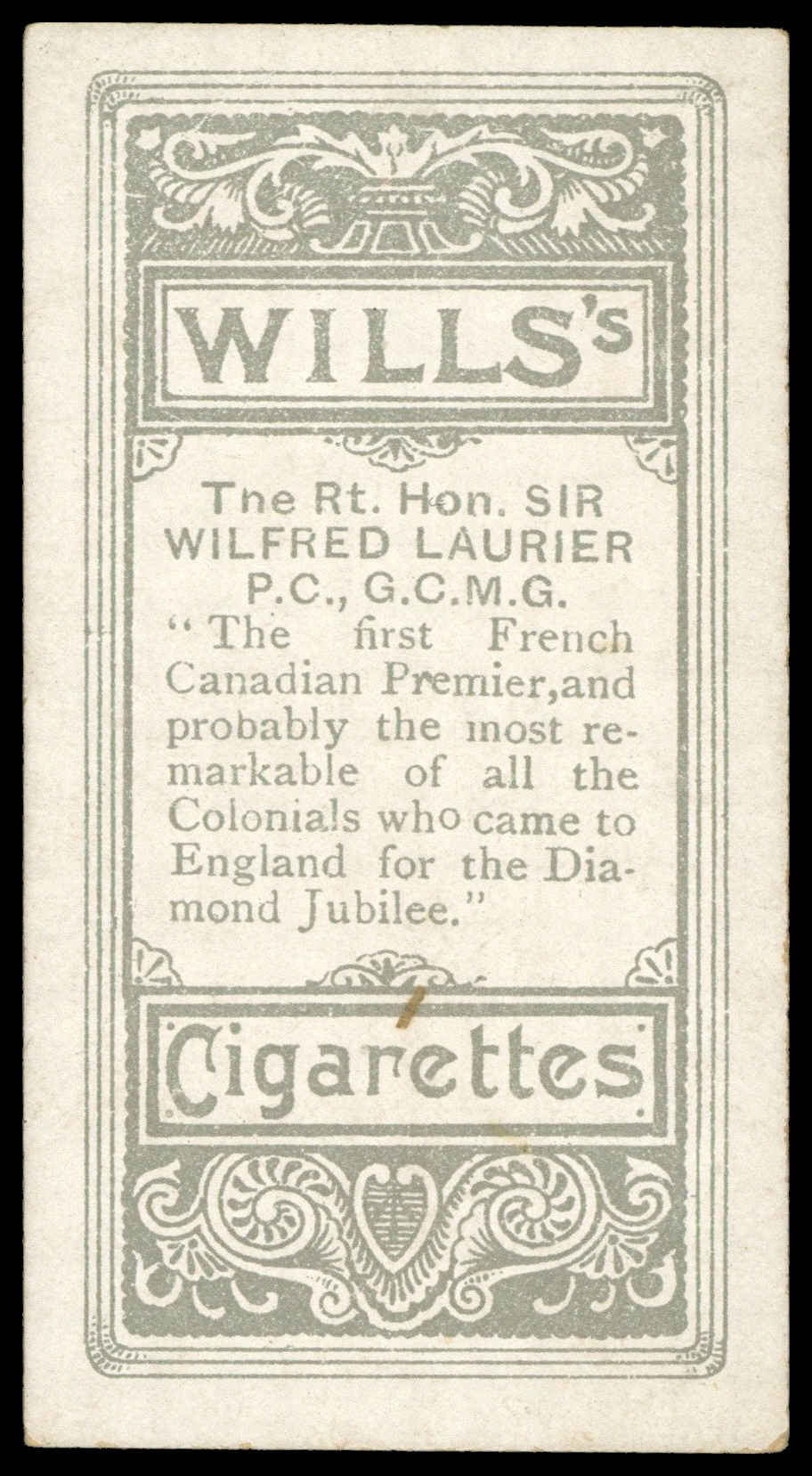 Wills - 'Vanity Fair (Unn)' (1902) - Sir Wilfred Laurier (Canada PM) Wills - 'Vanity Fair (Unn)' (1902) - Sir Wilfred Laurier (Canada PM)