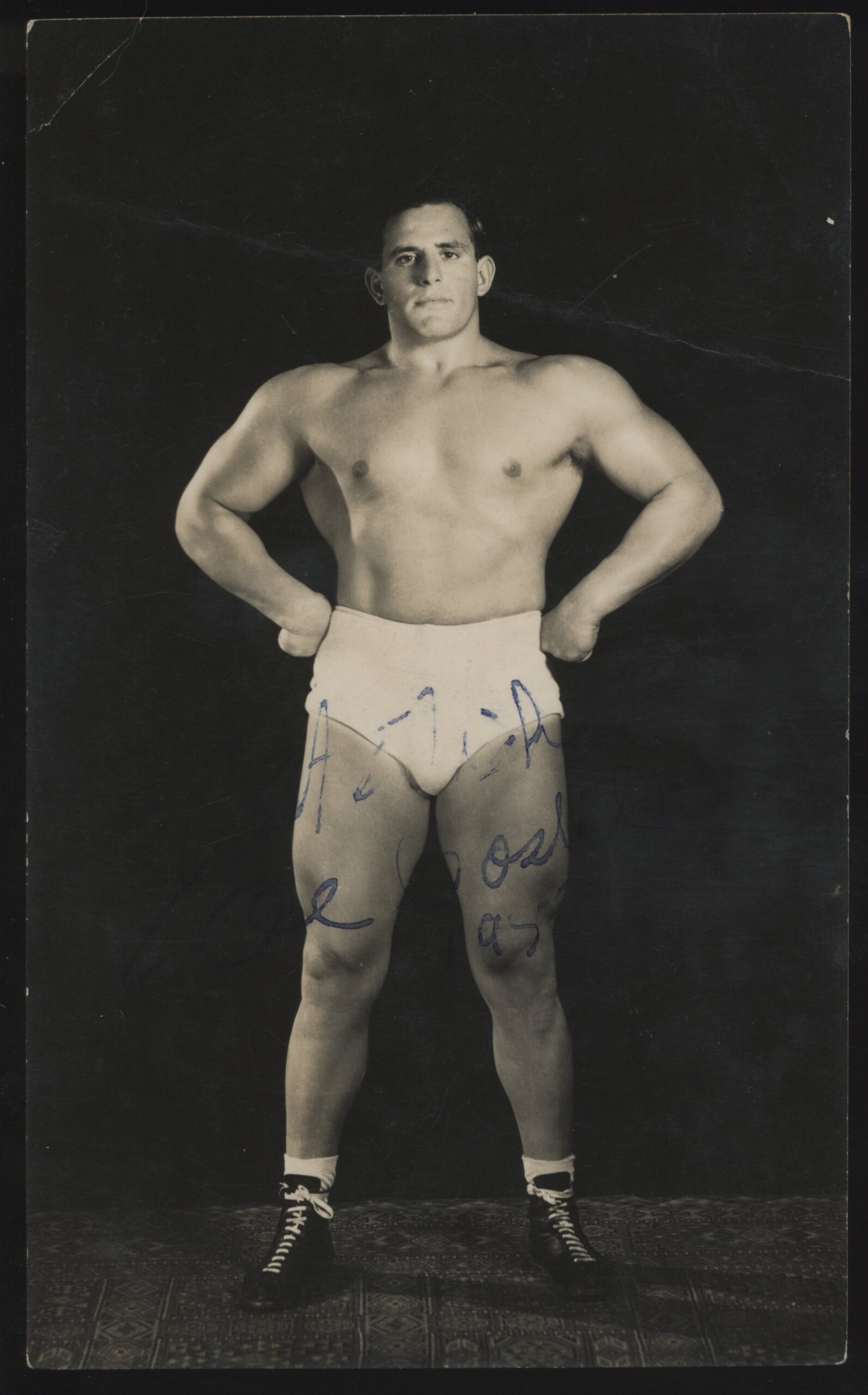 Real Photo - 'Joe Costello Signed' (1950) - Australian Wrestling Photo Real Photo - 'Joe Costello Signed' (1950) - Australian Wrestling Photo