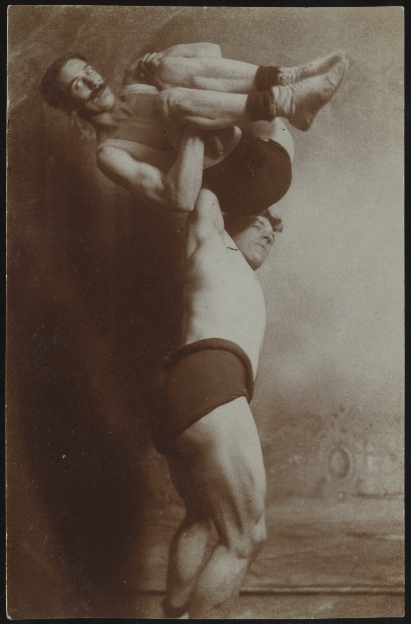 Real Photo - 'Evans Lifting Wyatt' (Undated) - Unused Wrestling Postcard Real Photo - 'Evans Lifting Wyatt' (Undated) - Unused Wrestling Postcard