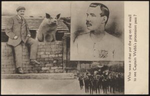 Bartlam - 'Captain Webb Channel Swimmer & Pig' (1937) - Postmarked 04-Aug-1937