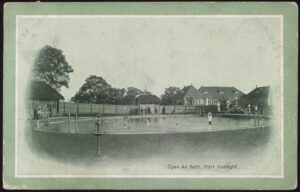Lever Bros - 'Open Air Bath (Swimming Pool) Port Sunlight' (1910) - Used Postcard