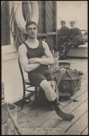 Real Photo - 'Prof Billy Thomason the One-legged High Diver' (c1910's) - Unused Postcard