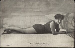 Real Photo - 'Annette Kellermann Champion Lady Swimmer and Diver (Small Tear)' (c1918) - Unused Postcard