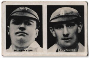 Young Britain - 'Favourite Cricketers' (1922) - Card #11&12 - Kenyon & Larkin